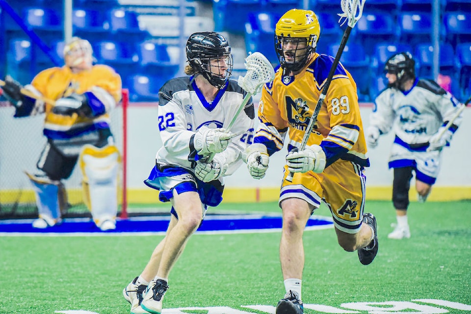 Junior hockey players in action