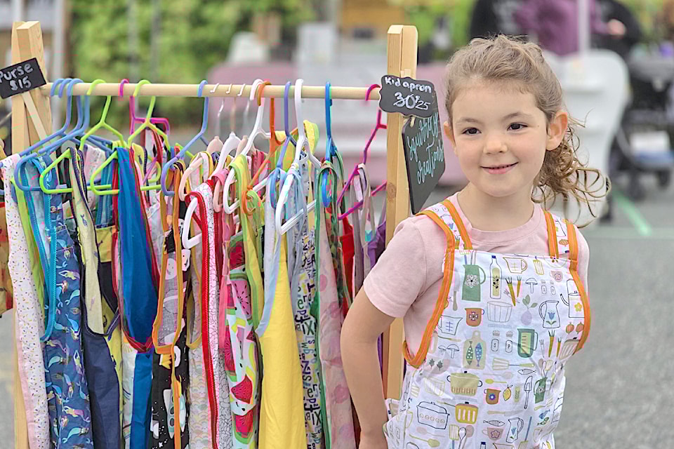 Piper Levine was helping her mom sell at the June 22 Aldergrove market that raised more than $2,000 for an inclusive playground at North Otter Elementary.