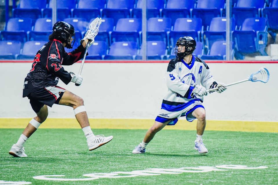 Langley Jr. A lacrosse team celebrating victory