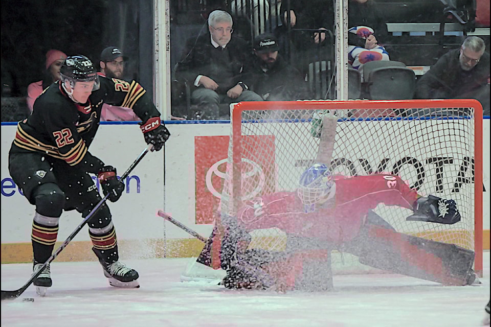 Vancouver Giants goaltender Burke Hood was the story of Friday's contest with the Tri-City Americans, with 46 saves – including 25 in the third period alone – as the Giants grabbed a point in a 3-2 overtime loss.
