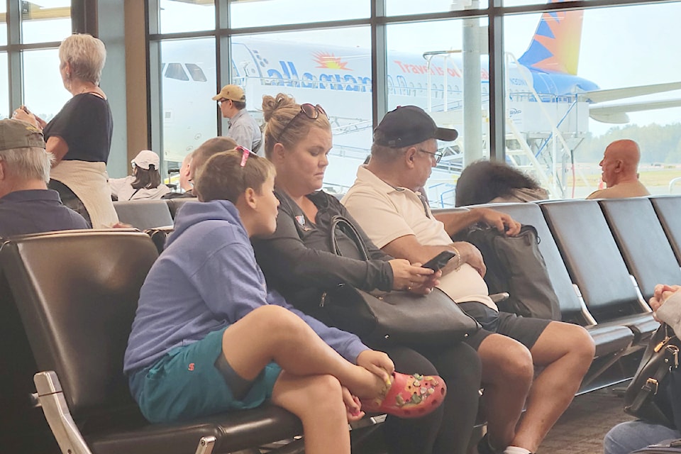 Travellers wait for a flight at Bellingham airport, a popular place for Canadian travelers heading to U.S. destinations.  New data suggests travel from Aldergrove into Lynden is down 30 to 40 per cent, in the wake of U.S. tariff threats.