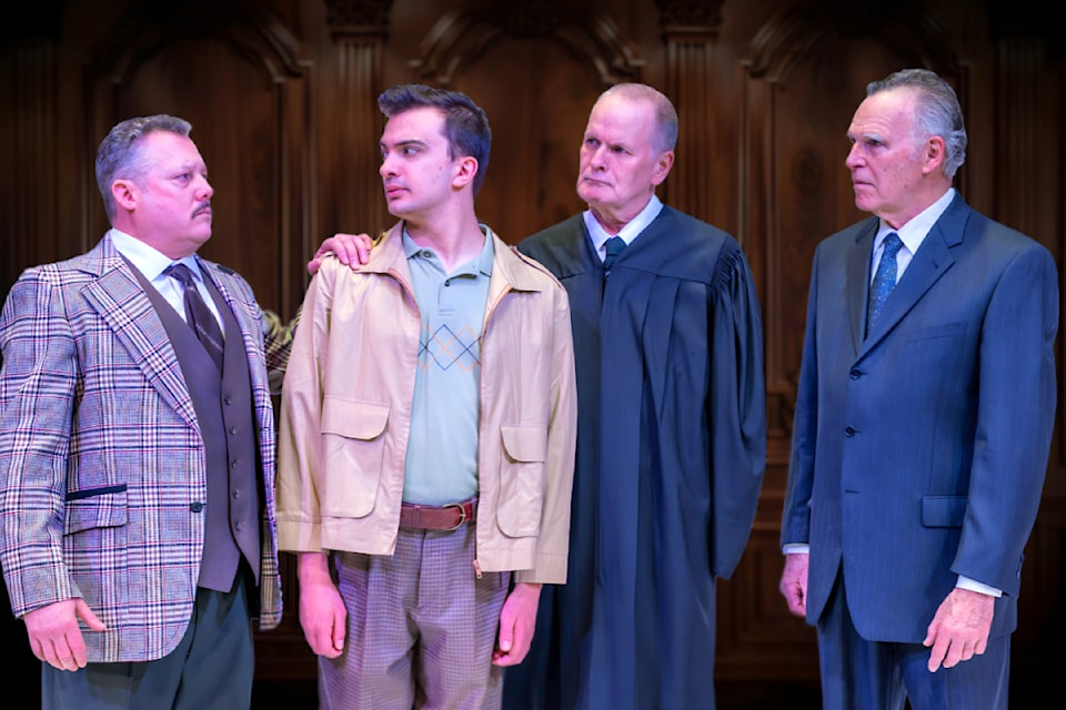 91ԭ's Rob Burns (right) plays a defence attorney in Agatha Christie's "Witness for the Prosecution."