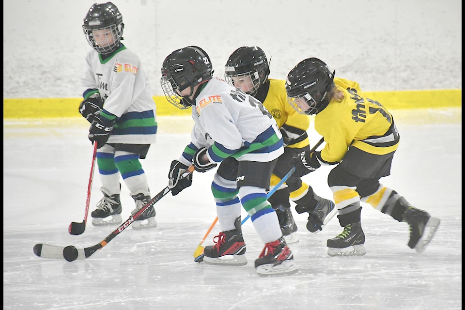 Aldergrove (yellow) played 91ԭ (white) at the 4th Jean Adams Memorial Tournament at the Sportsplex March 21-23