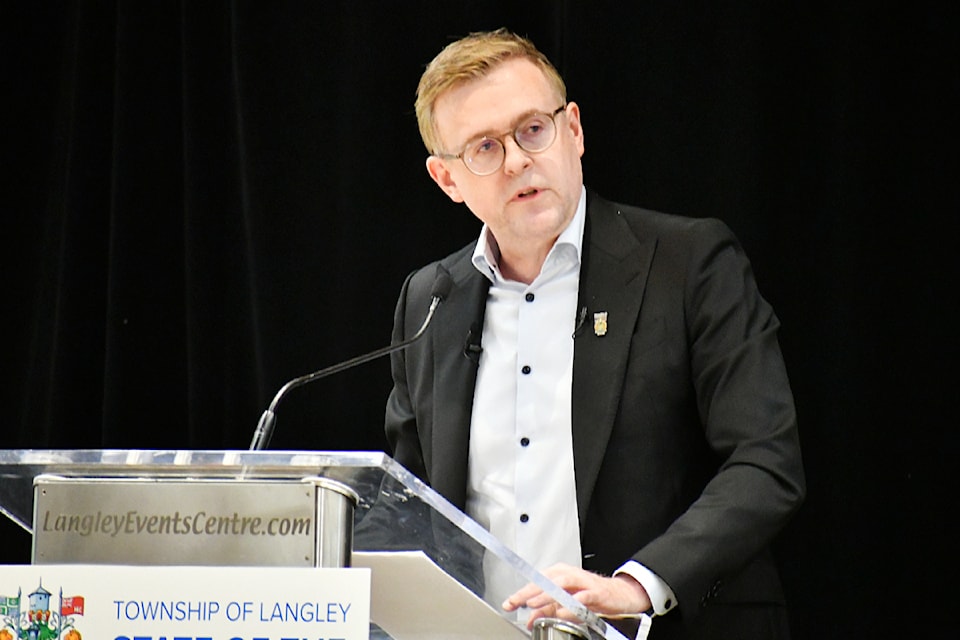 Mayor Eric Woodward spoke during the State of the Township event on May 15.