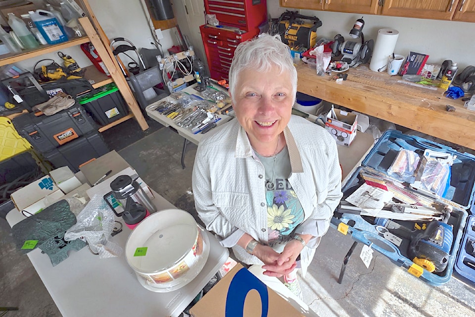Aldergrove's Shelley Fraser, a garage sale veteran, was wondering why so many men end up with so many duplicate tools.