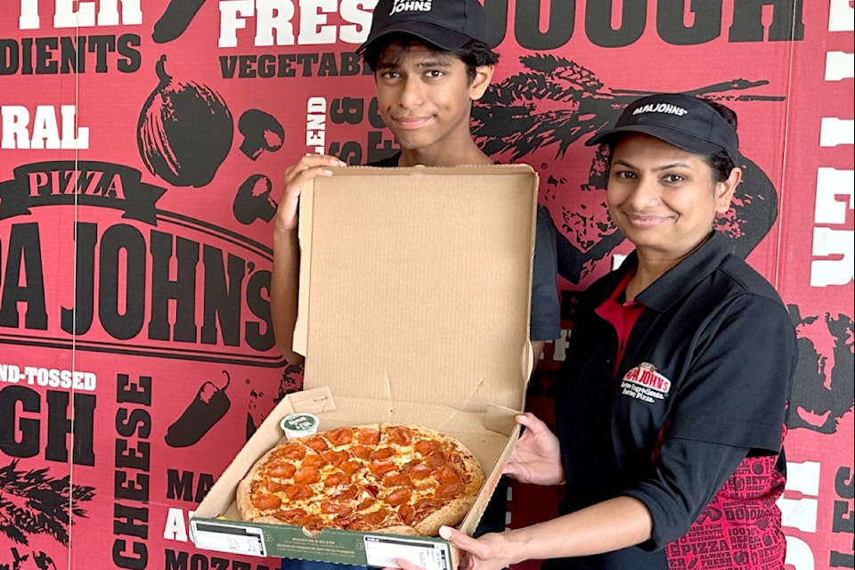 Grade 11 student, Jenish Patel, and his mother, Shilva, will be serving up pizza by the slice with a $2 minimum donation to Be a Giant Foundation on Saturday.