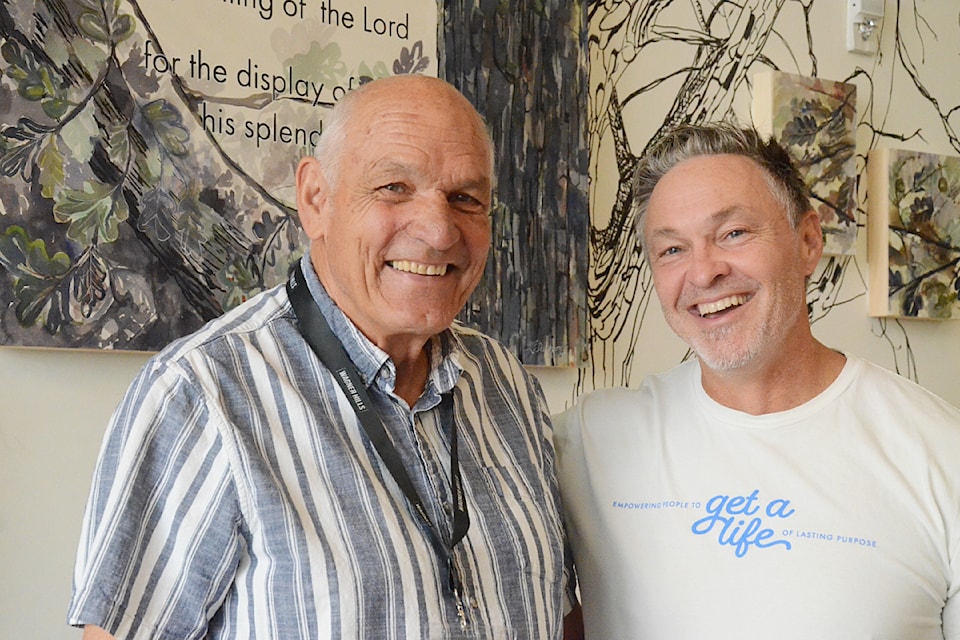 Wagner Hills co-founder Helmut Boehm, left, with executive director Jason Roberts in the facility's new residence.