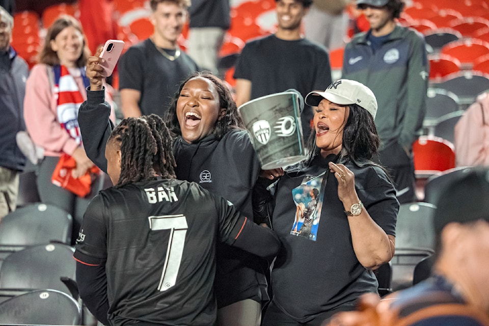 Soccer team celebration