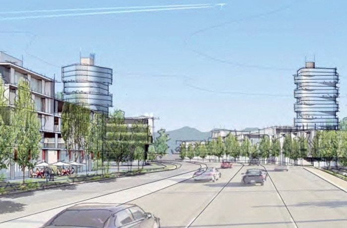 Concept sketch May 6 2013
View of Carvolth Gateway Corridor along 200 Street.