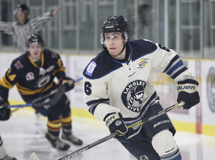 Dan FERGUSON 2016-11-27 Langley Rivermen defenceman Cameron Ginnetti