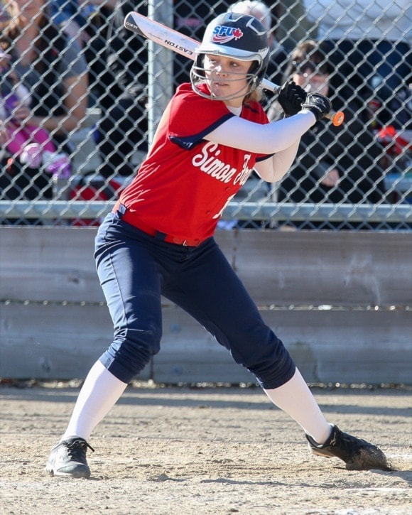 Simon Fraser University OF Taylor
Gillis at bat against Central Washington University in GNAC Softball Mar.7 2015