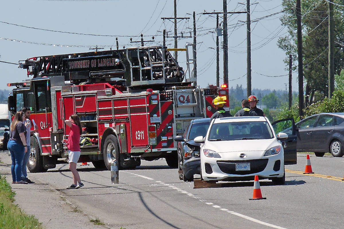 Updated Crash delays traffic on busy Glover Road in Langley Langley