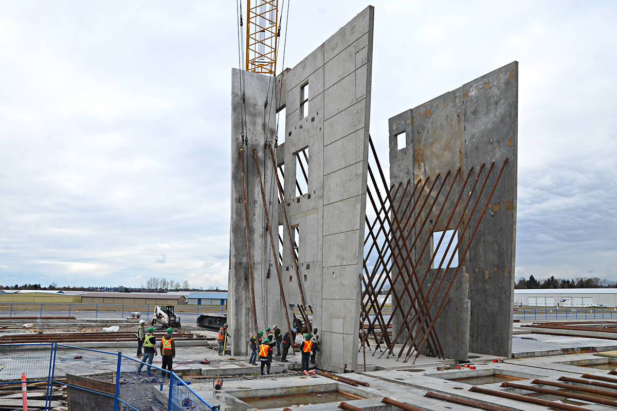 New terminal walls going up at Langley airport Langley Advance Times