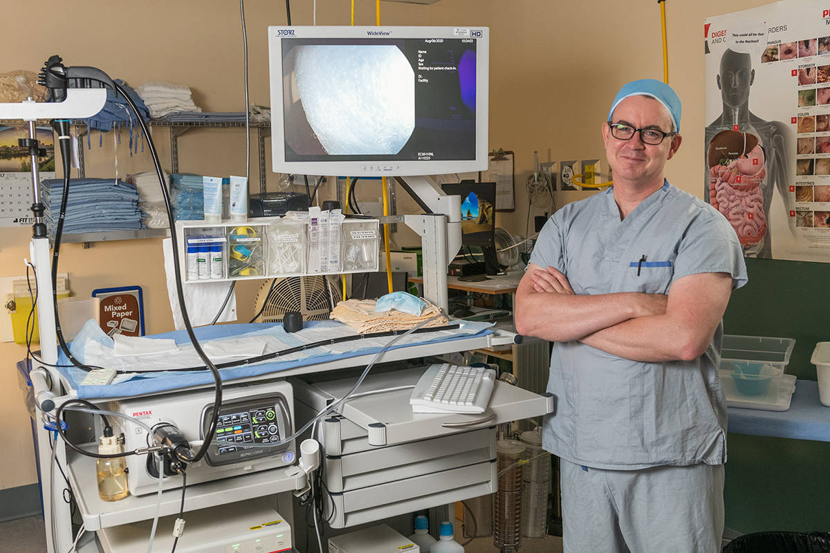 Dr. Scott Cowie says the Endoscopy Clinic鈥檚 new donor-funded portable video processor will support patient care and comfort at 91原创 Memorial Hospital, and allow the team to work more quickly through the waitlist.