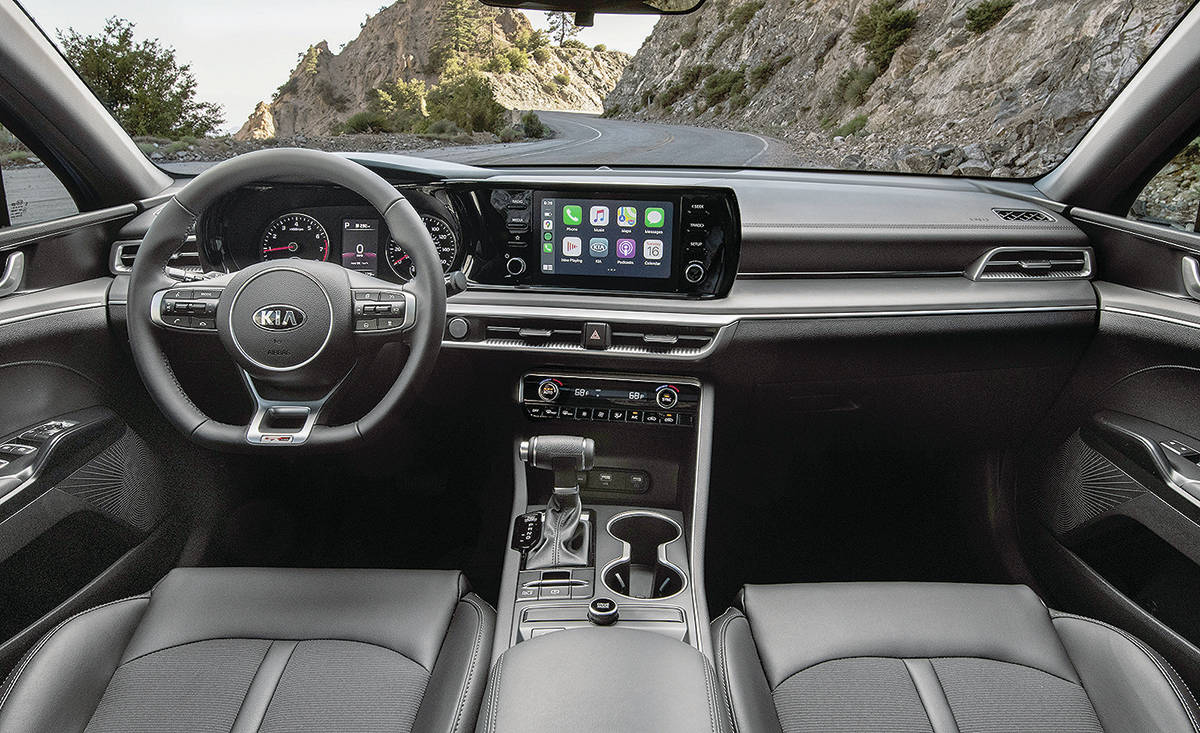 The Optima made big strides in terms of interior design for Kia and the K5 brings it up another notch. With two five more centimetres between the front and rear wheels, the K5 is also roomier. PHOTO: KIA