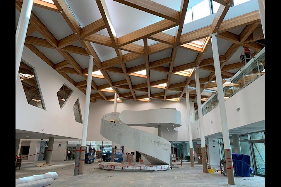 Construction on the main foyer at the soon-to-be opened Clayton Community Centre. (Photo courtesy of HCMA Architecture + Design)