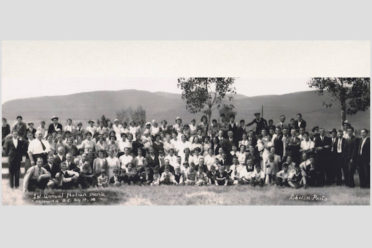 First annual Kelowna Italian club picnic on August 14, 1938. (Kelowna Canadian-Italian Club/Contributed)