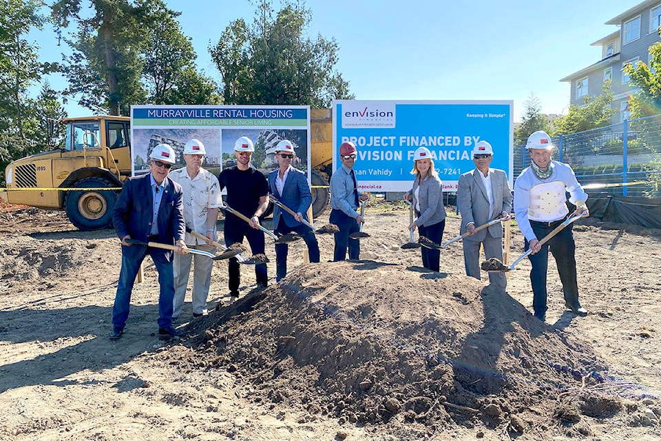 Ground breaking on hospital foundation seniors housing project was in Murrayville on Aug. 24, 2021. (Joti Grewal/Langley Advance Times)