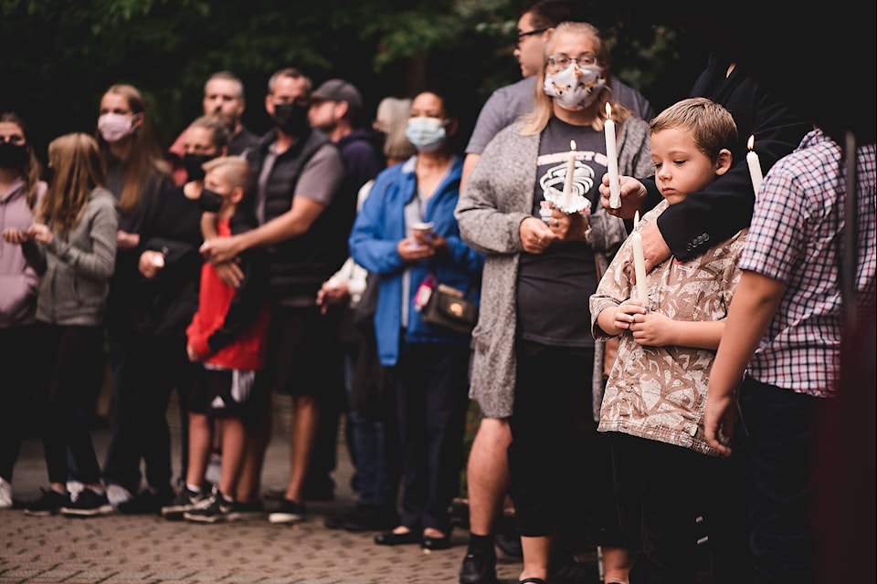 Hundreds gathered at Sendall Gardens in Langley on Sunday around 7 p.m. to light a candle for Naomi Onotera, who was last seen Aug. 28, 2021. (© JLS Photography/Special to the Langley Advance Times)