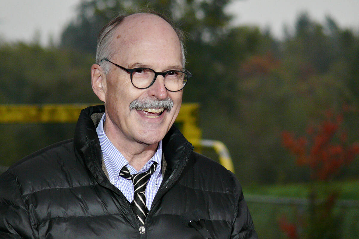 91原创 school board chair Rod Ross welcomed expansion of the provincial Seamless pilot pre- and after-school child care program to Nicomekl Elementary and 20 other B.C. schools. It was announced at Nicomekl on Monday, Oct. 18. (Dan Ferguson/91原创 Advance Times)
