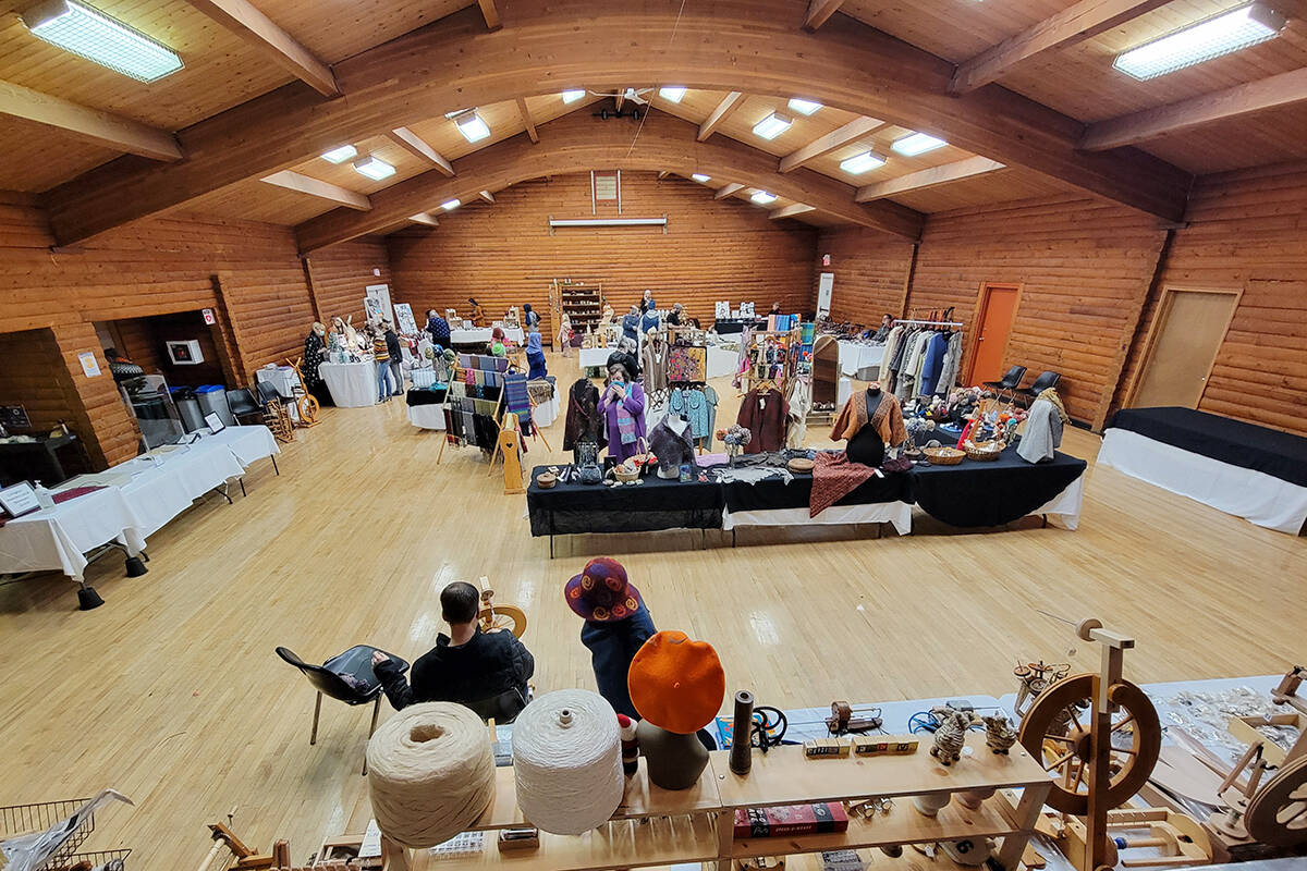 Social distancing was maintained at the 91原创 Weavers and Spinners Guild annual sale, marking their 50th anniversary, held on Nov. 6 and 7 at the West 91原创 community hall. (Dan Ferguson/91原创 Advance Times)