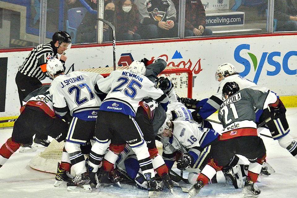 The Giants dropped a 3-1 decision Monday to the Victoria Royals in their first game back from the holiday break. (Gary Ahuja,  Events Centre/Special to )