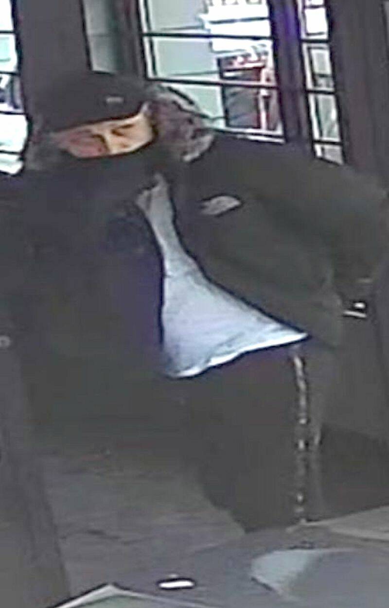 Security video image of a suspect in the weekend theft of seven cars from TMT Auto Finance in 91原创 on Sunday, Jan. 2. (Special to 91原创 Advance Times)