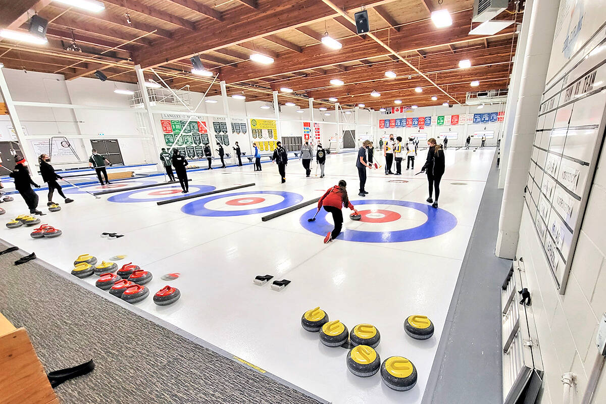Despite the pandemic, players were able to compete in the Optimist Junior Interclub Curling League, which wrapped up its 33rd season with a Sunday tournament at the Langley Curling Centre. (Dan Ferguson/Langley Advance Times)