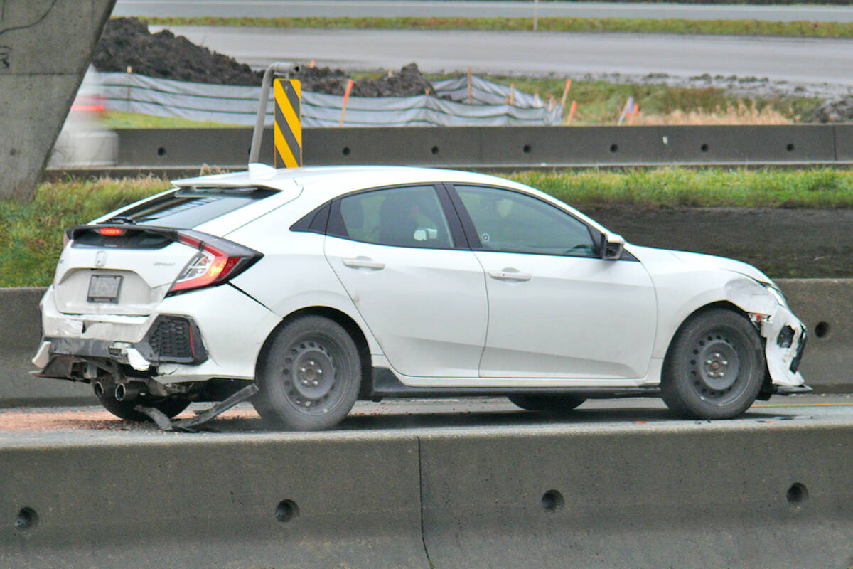 Crews were called to a two-vehicle crash at the 232nd St. overpass in 91原创 on Wednesday morning, Feb. 9. (Dan Ferguson/91原创 Advance Times)