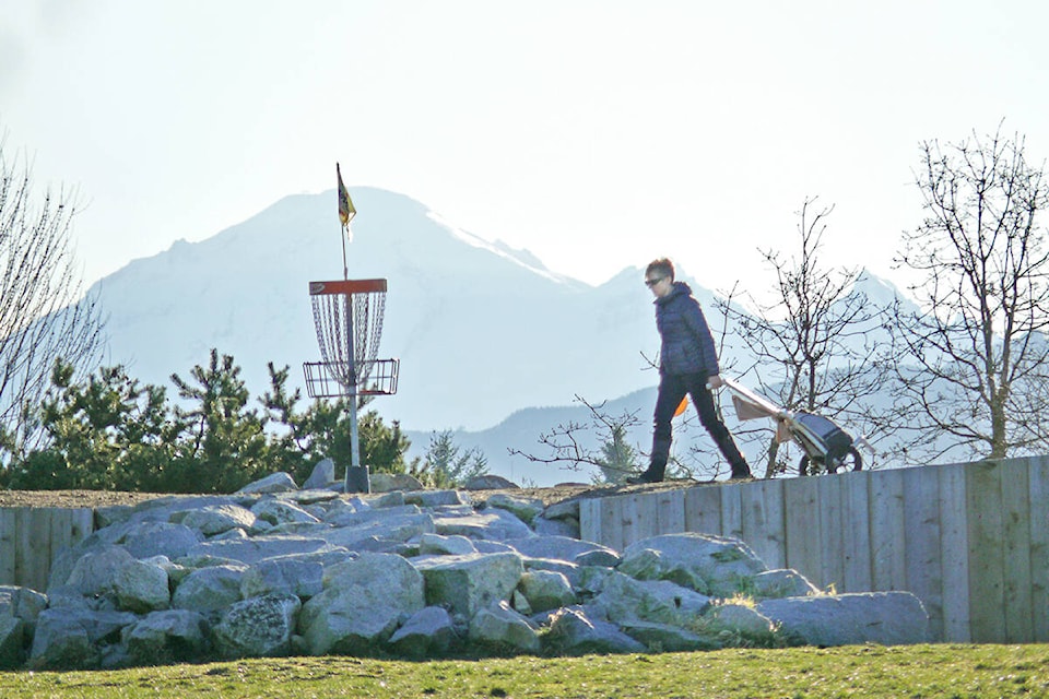 A sunny weekend drew dozens of disc golf players to the Raptors Knoll course in Aldergrove over the weekend. (Dan Ferguson/91ԭ Advance Times)