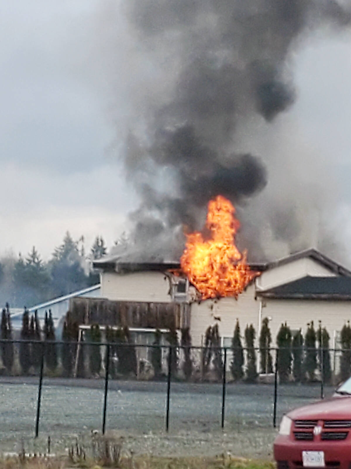 A multi-unit residential building was damaged by fire in 91原创 near 216th St. and 56th Avenue on Sunday, Feb. 20. No serious injuries were reported, with the exception of a cat that was administered oxygen. (Audra Morrison/Special to 91原创 Advance Times)