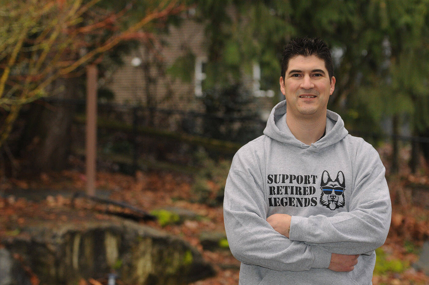 Const. Aaron Courtney, along with partner Sgt. Jason Martens and their wives started Support Retired Legends, a business which raises money for a charity called Ned聮s Wish which provides financial support to help pay for the medical bills of retired service dogs. (Jenna Hauck/ Chilliwack Progress)