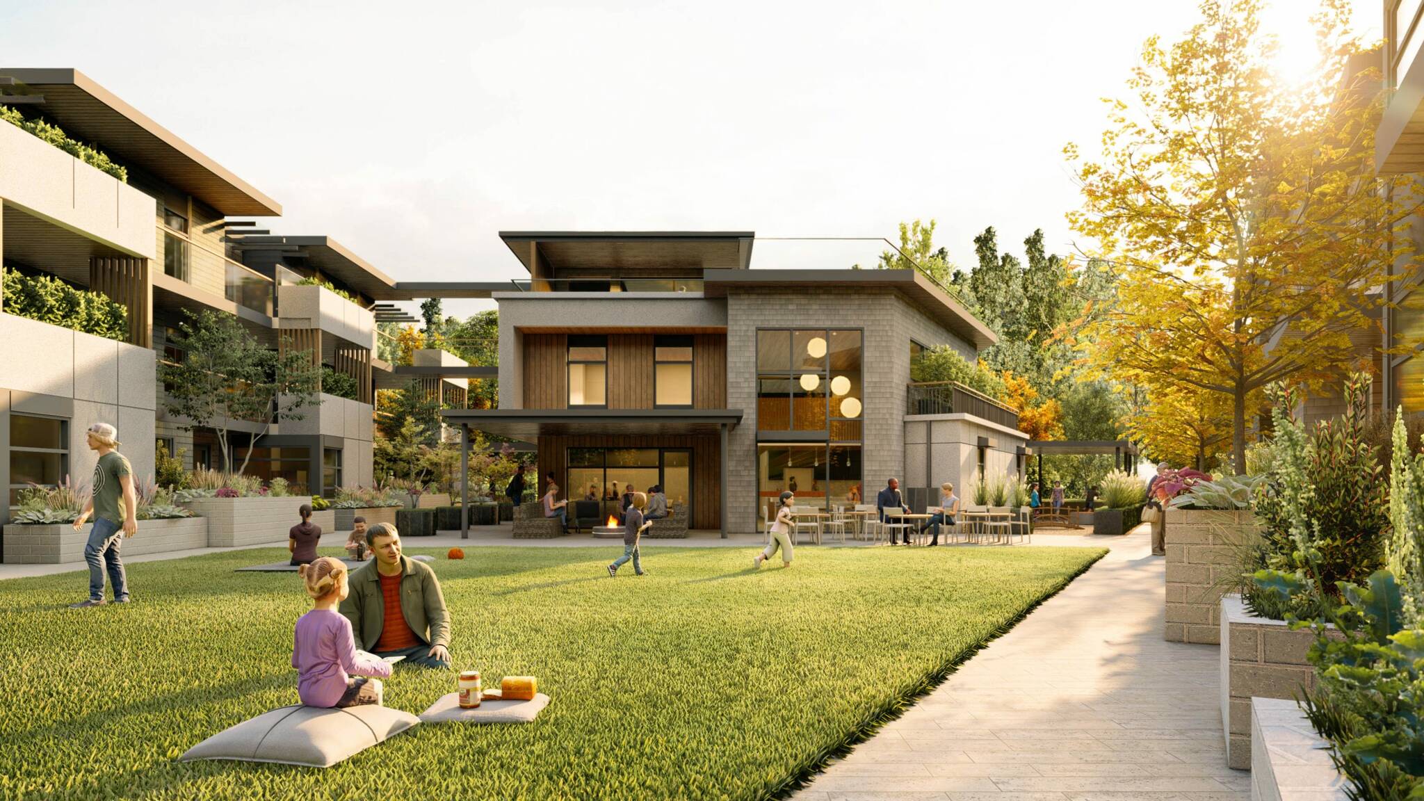 A view of the proposed common house that will include a children聮s room, music room, rooftop lounge, community gym, teens space, rooftop gardens, guest rooms and a business centre for those who work-from-home.