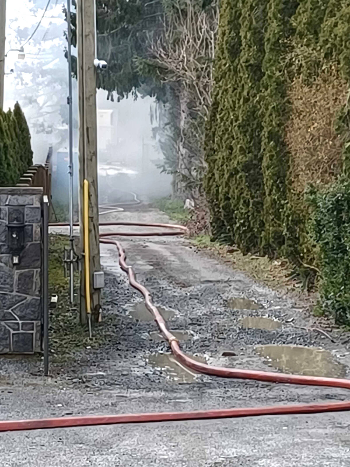 91原创 Township fire crews responded to a call of a barn fire in Aldergrove March 16, 2022. (Tanmay Ahluwalia/91原创 Advance Times)