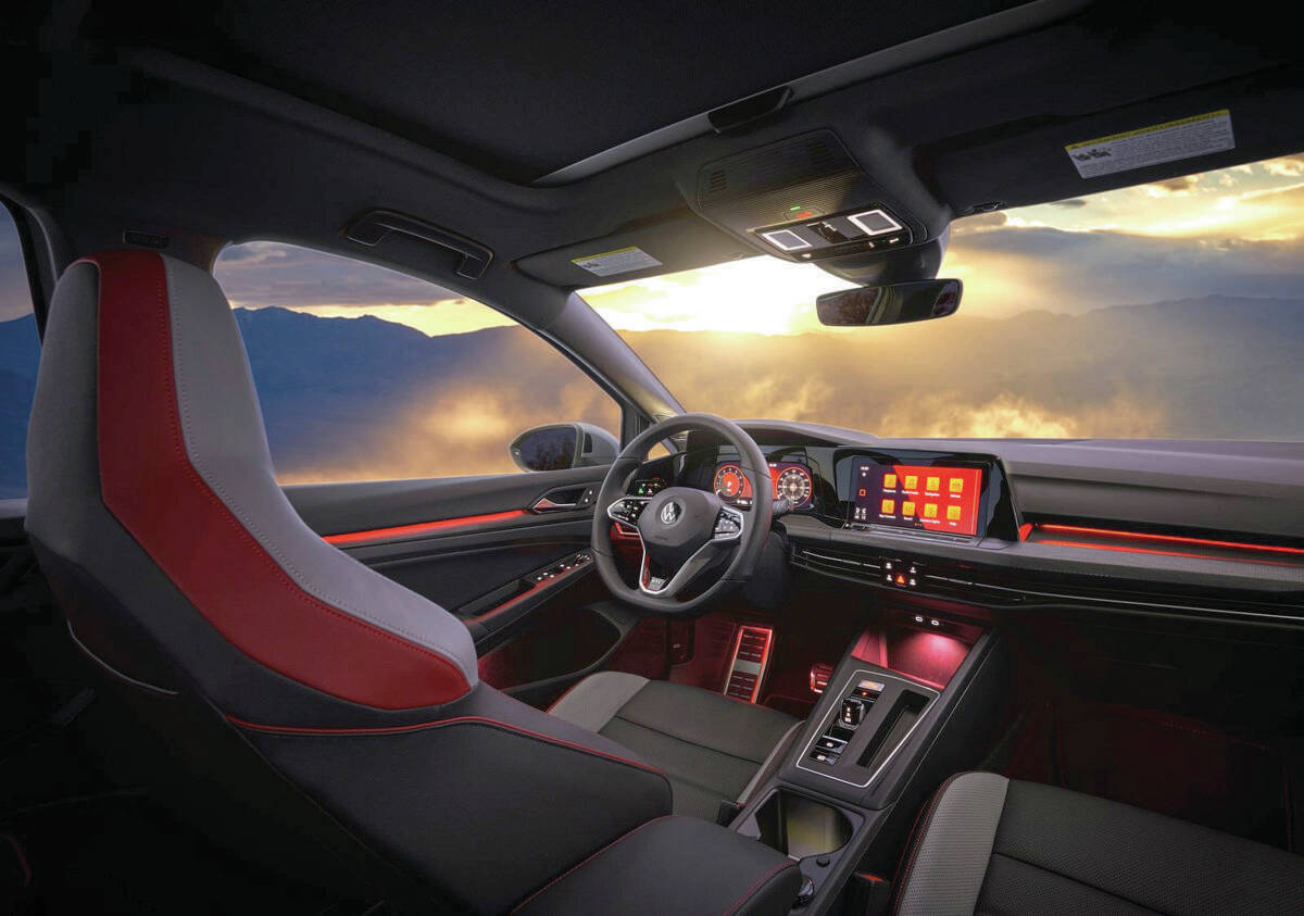 Historically, the GTI has been based on entry-level compacts, but its interior has never looked the part. The 2022 design is incredibly sanitary and hints at a high-end sports car. PHOTO: VOLKSWAGEN