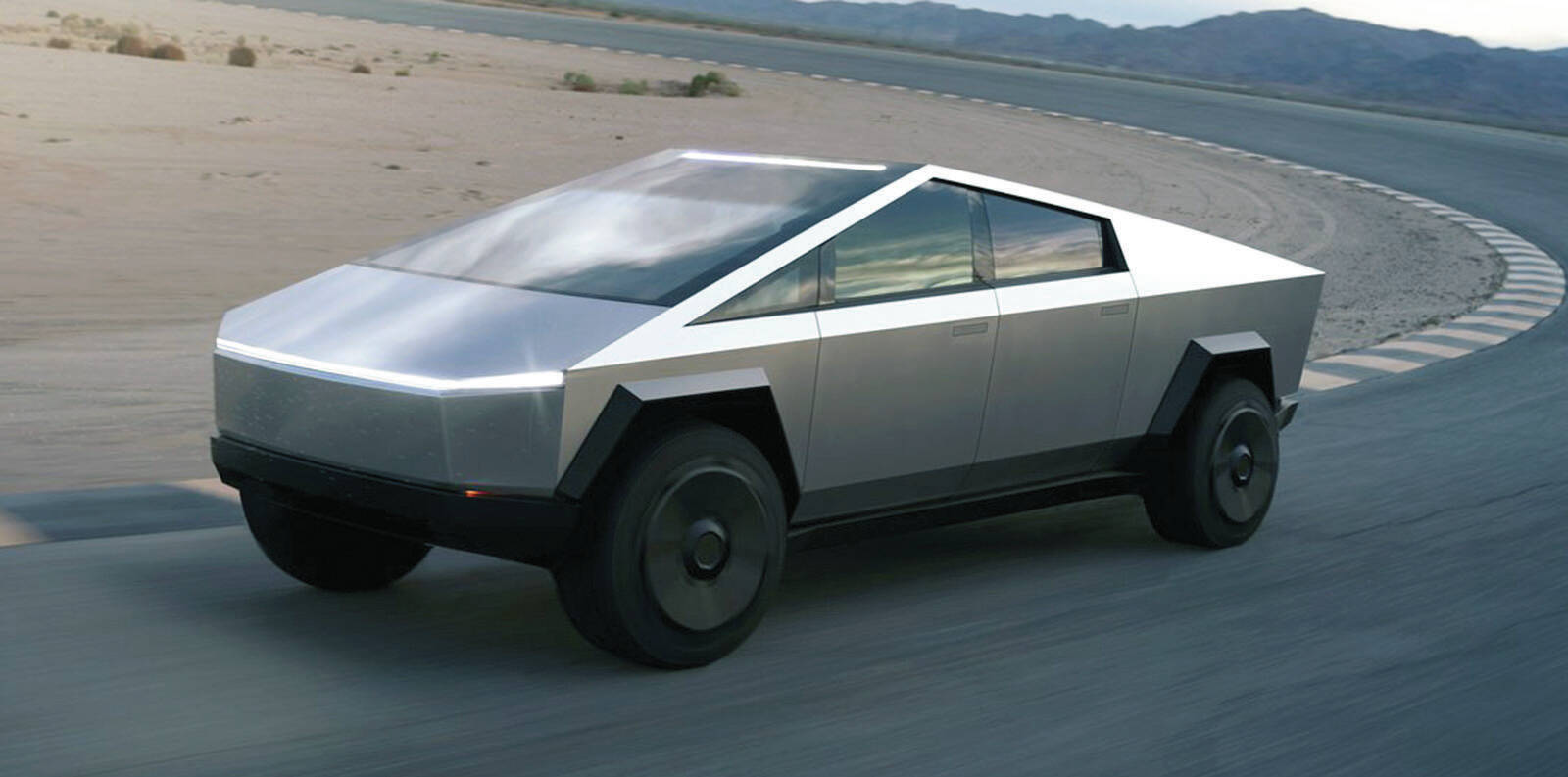 According to Tesla, the initial Cybertruck will be a fully optioned model with an electric motor for each wheel and four-wheel steering. PHOTO: TESLA