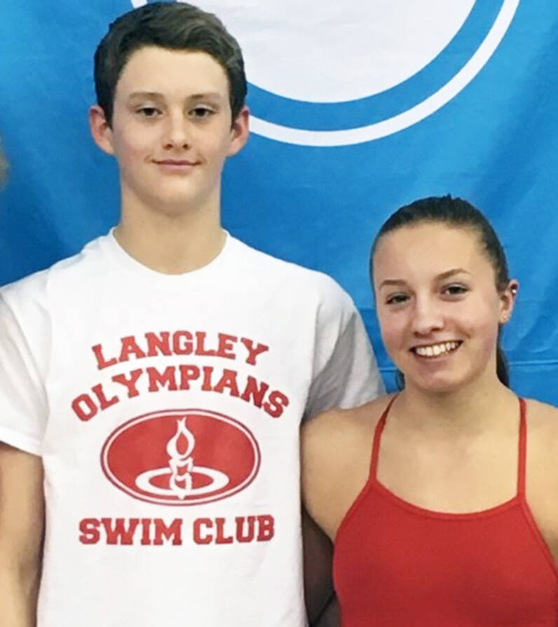Former 91原创 Olympian Swim Club members Hugh McNeill and Josie Field medalled at the U Sport Swimming Championships in Laval at the end of March. (Special to 91原创 Advance Times)