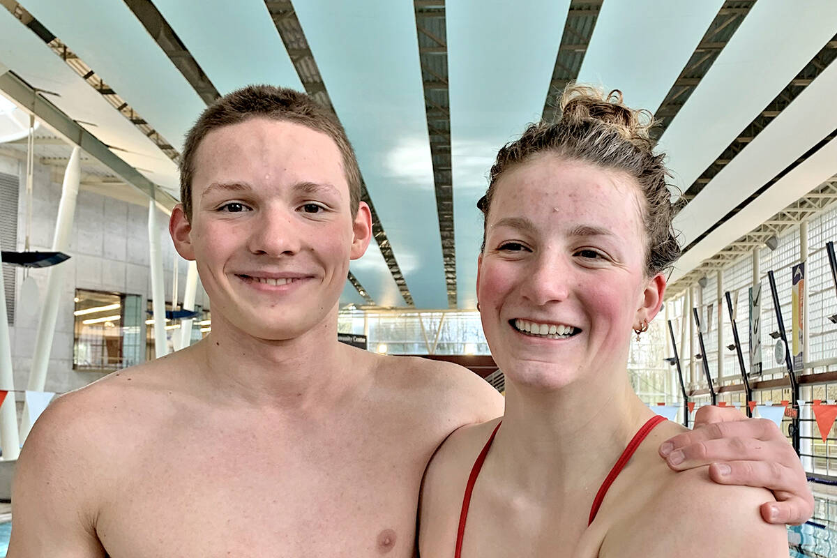 91原创 Olympians Swim Club (LOSC) teammates Aidan Erickson and Katelyn Schroeder will be representing Canada at international competitions following the Canadian Swimming Trials in Victoria. (Special to 91原创 Advance Times)