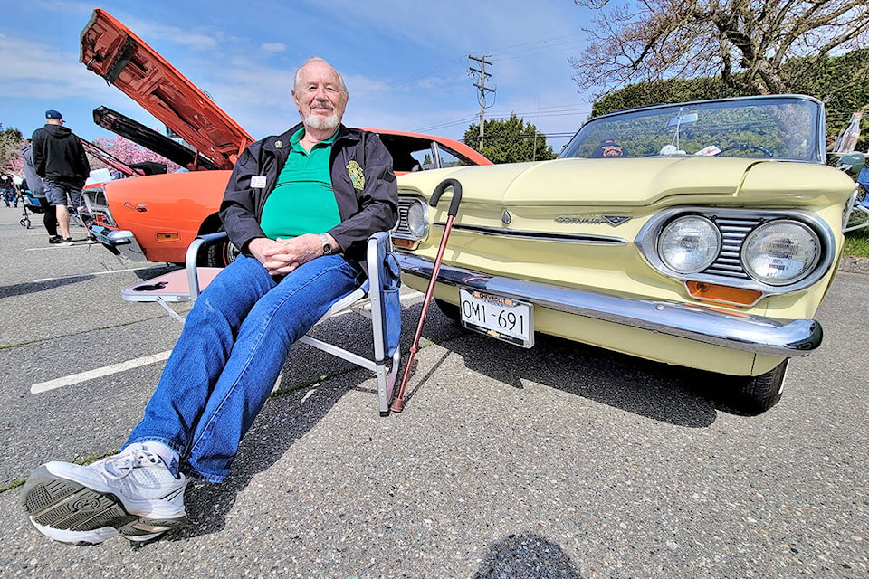 Aldergrove resident Ben Campen brought his 1963 Corvair Monza to the Country Car Show held at Aldergrove Community Secondary School on Sunday, April 24. (Dan Ferguson/Langley Advance Times)