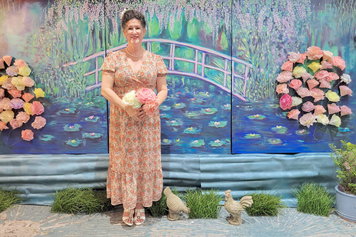 Rosemary Wallace created a homage to Monet that included hand-made flowers at the Langley Memorial Hospital Foundation gala and fundraiser on Saturday, May 14 at the Coast Langley City Hotel and Convention Centre. (Dan Ferguson/Langley Advance Times)
