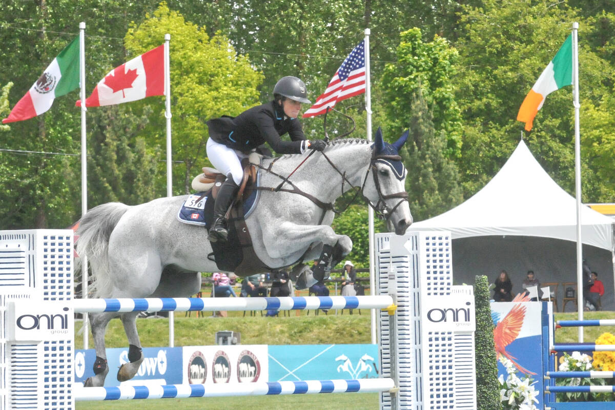 Canada聮s Vanessa Mannix cleared a jump at tbird on Sunday, May 29. For the first time in its history, tbird will host two consecutive weeks of five-star international show jumping. (Dan Ferguson/91原创 Advance Times)