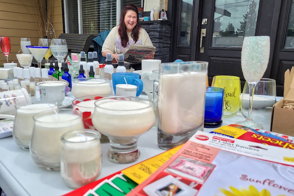 Audette MacDonald was one of 299 households registered for the Langley Township-wide garage sale on Saturday, May 28. (Dan Ferguson/Langley Advance Times)