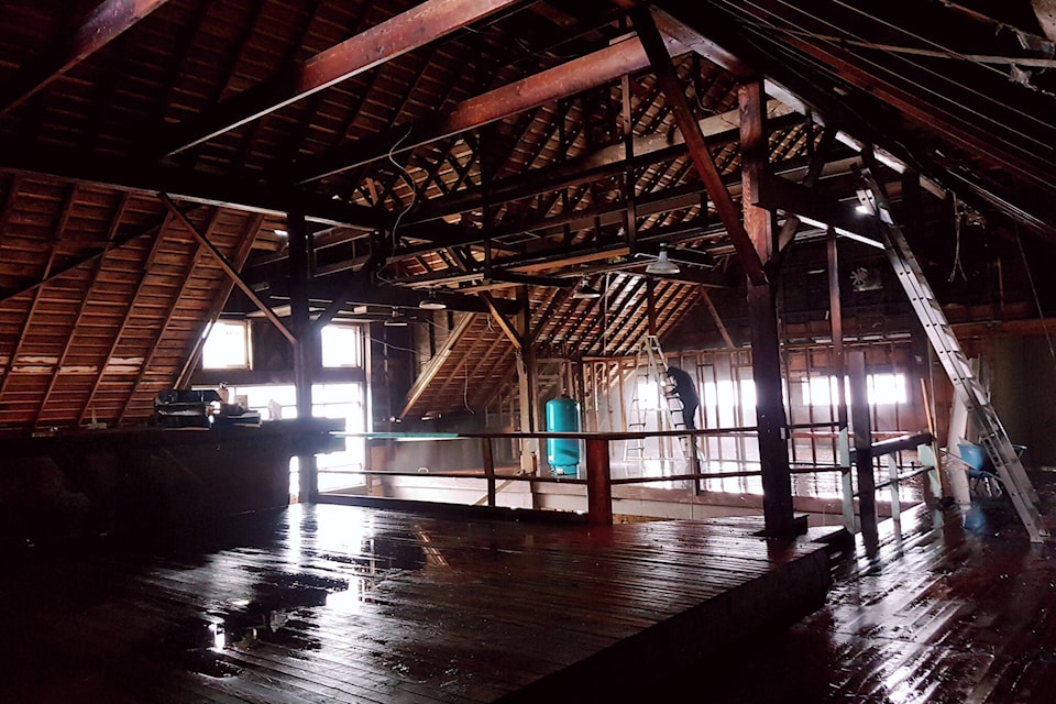 Construction is underway as local renovator Dan Clarke and his co-workers bring the historic float house back to its former glory. (Contributed Photo/Dan Clarke)