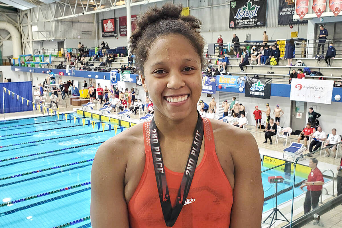 Leila Fack, 15, won silver medal in the 50m butterfly and also broke a 91Ô´´ Olympians Club record in the 100m freestyle at the 57th annual Mel Zajac Jr. International Swim Meet held June 3–5 at the UBC Aquatic Centre. (file)