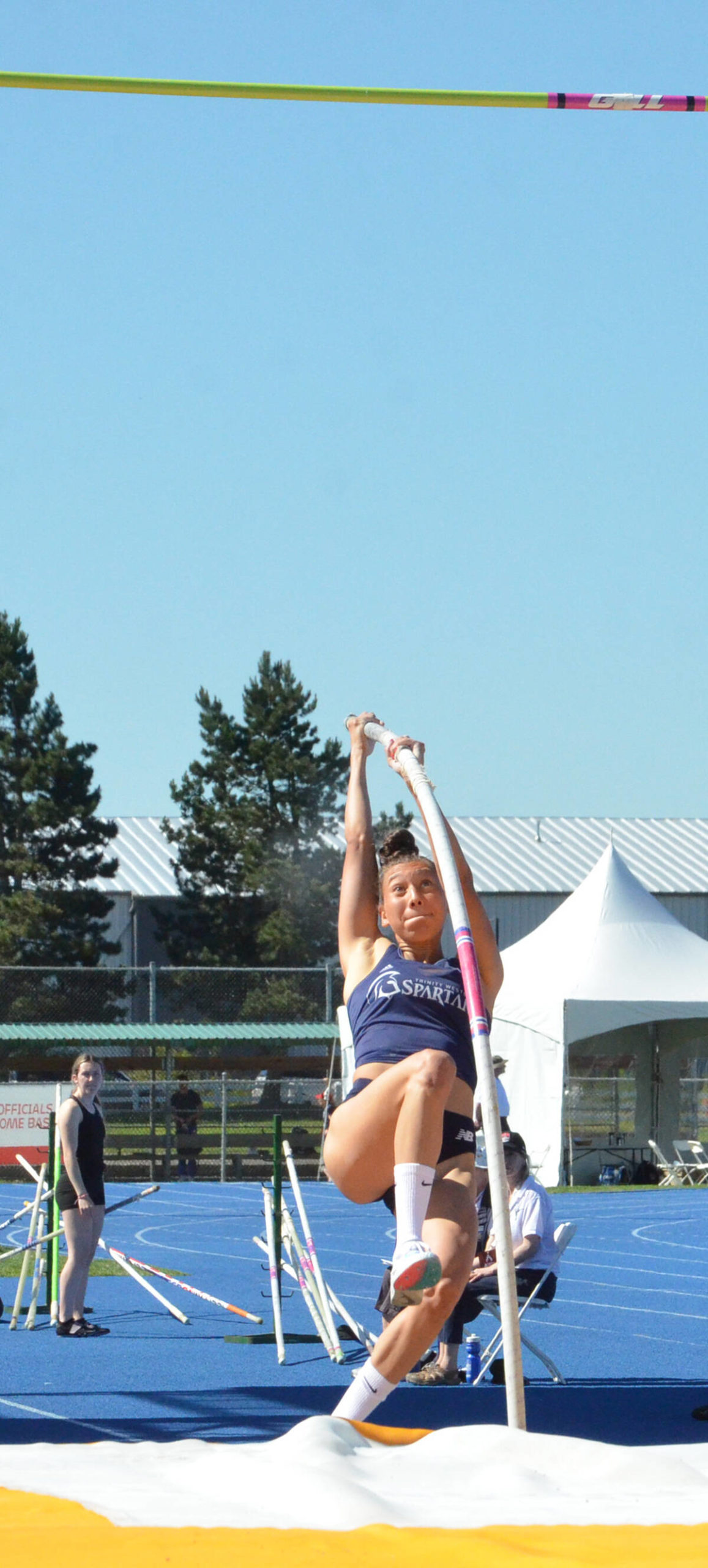 Ana Fonseca Moreno is a member of the Trinity Western Spartans track team and competed at the Bell Canadian Track and Field Championships Wednesday, June 22 to Sunday, June 26, at McLeod Athletic Park. (Heather Colpitts/91原创 Advance Times)