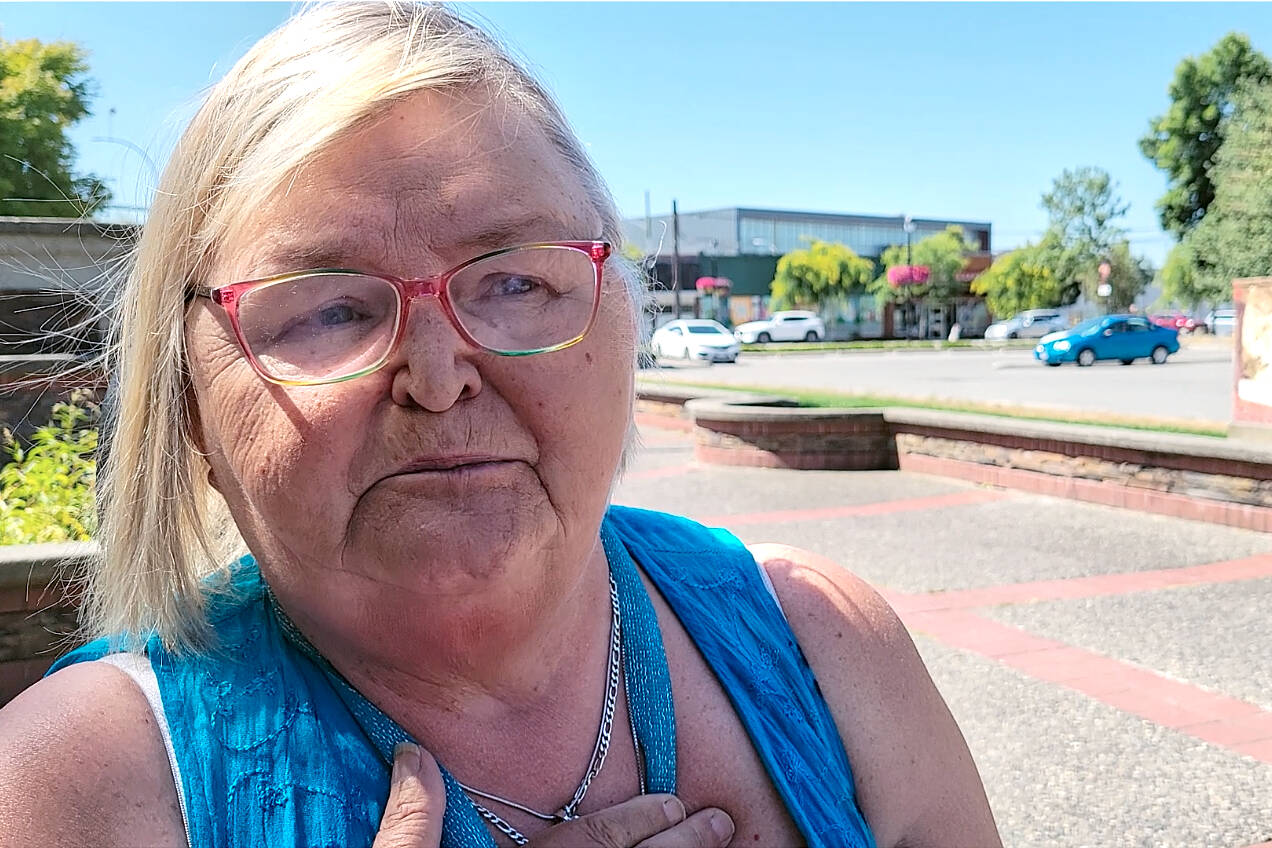 A horrified Anita Soderquist, who works with the homeless in Langley City, said the news someone shot and killed homeless people breaks my heart. (Dan Ferguson/Langley Advance Times)