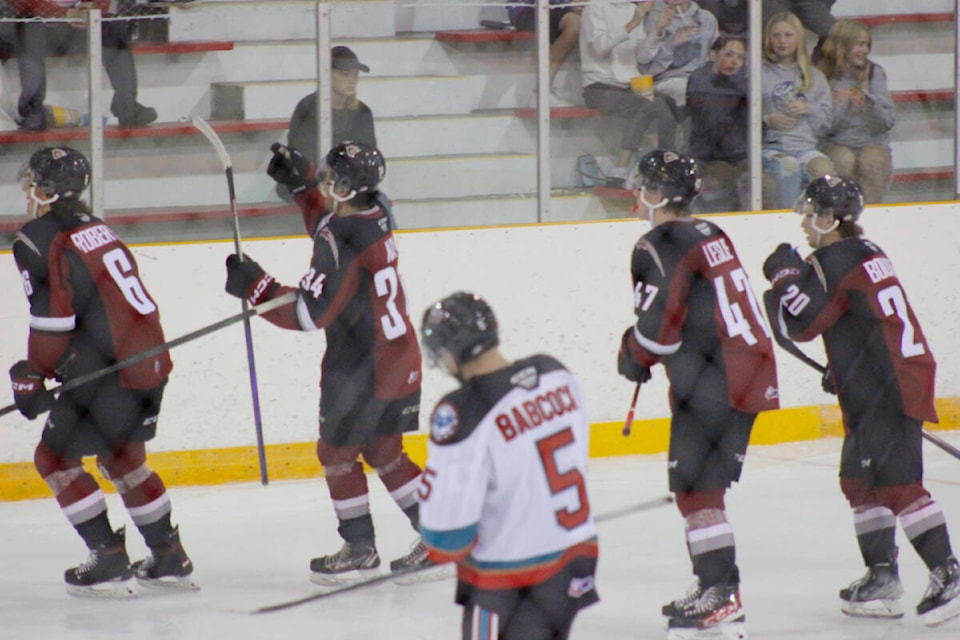 Colton Roberts was able to play in front of a home crowd at Cam Neely Arena and even scored the first goal of the game. (Brandon Tucker/The News)