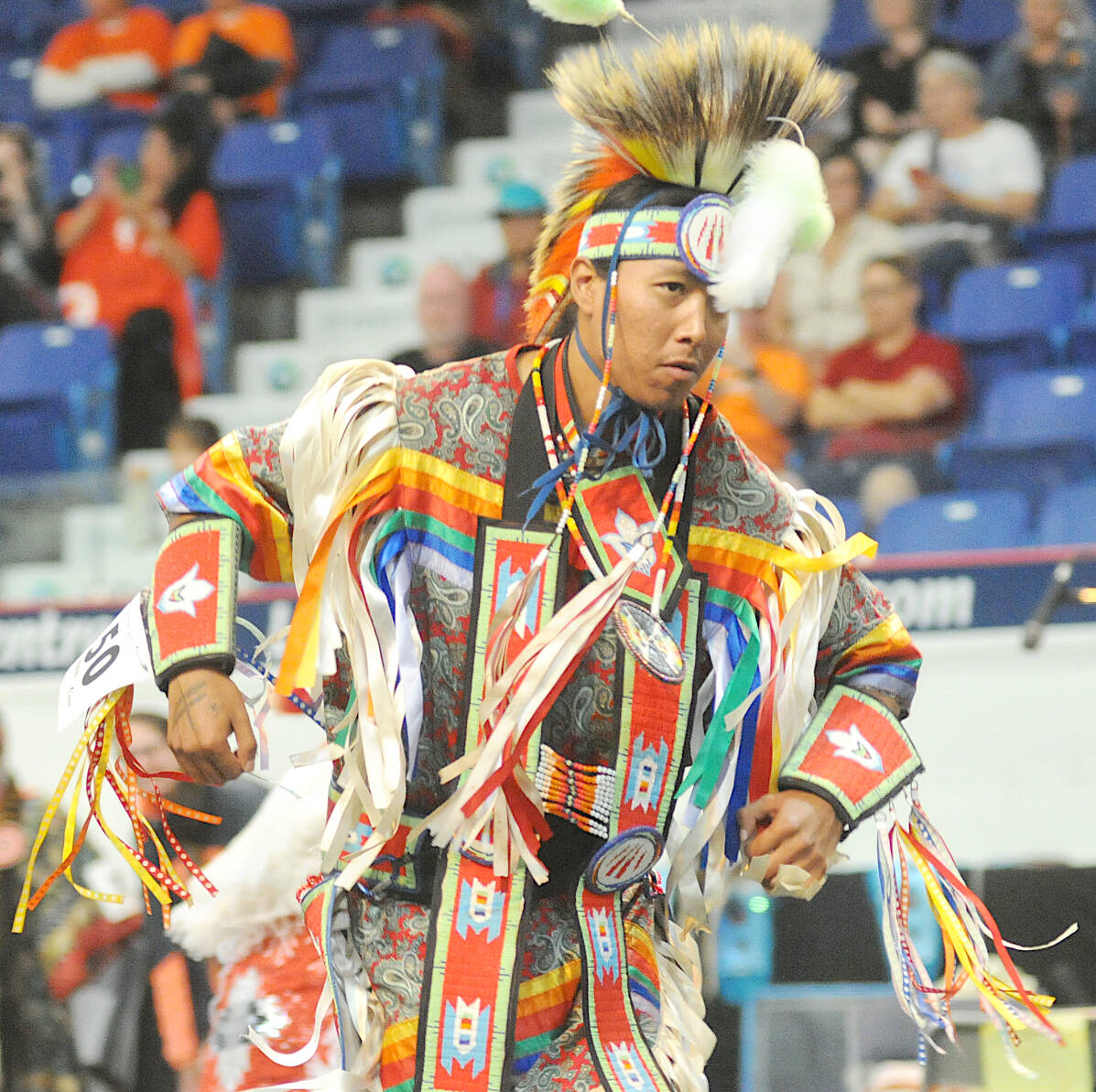 For three days, from Sept. 16 to 18, singers, dancers, and drummers from B.C., Alberta, and the U.S. filled the Langley Events Centre for the first stɑl̓əw̓ powwow cultural event. (Dan Ferguson/Langley Advance Times)