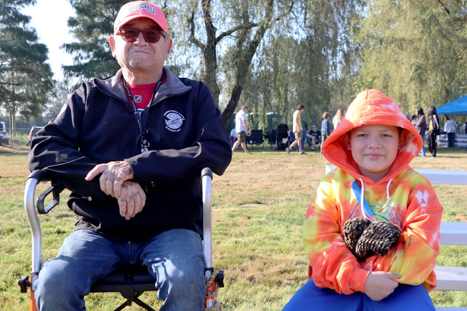 Brandon Gabriel’s dad and nephew, too attended the first-ever Kwantlen First Nation Salmon and Cranberry Harvest Celebration. (Tanmay Ahluwalia/91ԭ Advance Times)