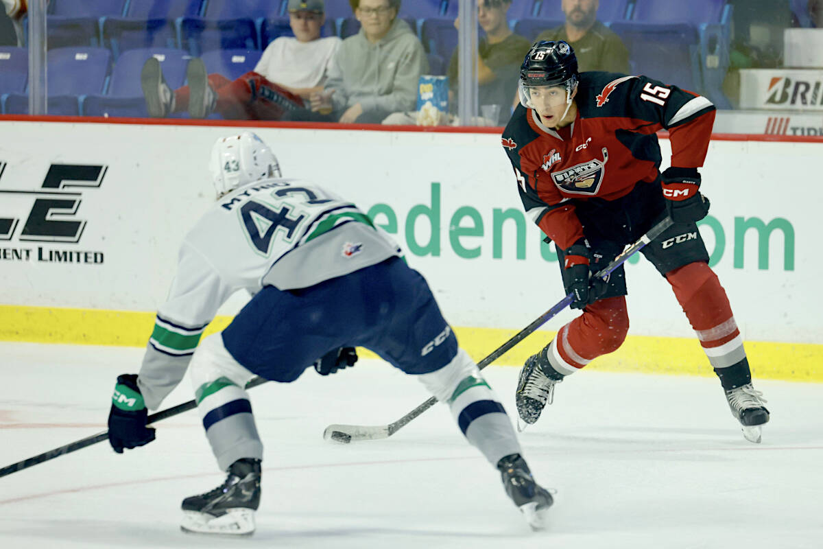 Vancouver Giants suffered another frustrating overtime loss, falling 3-2 on Saturday Oct. 8 to the visiting Seattle Thunderbirds at ºÚÂí´ÅÁ¦ Events Centre. (Rob Wilton/Special to ºÚÂí´ÅÁ¦)